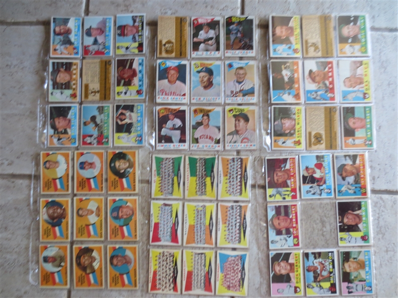 (350) different 1960 Topps Baseball Cards including Sport Magazine All Stars, Coaches, Rookies, and Managers---Well over half the set!