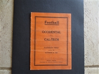 1927 Occidental vs. Cal-tech Scored Football Program at Patterson Field