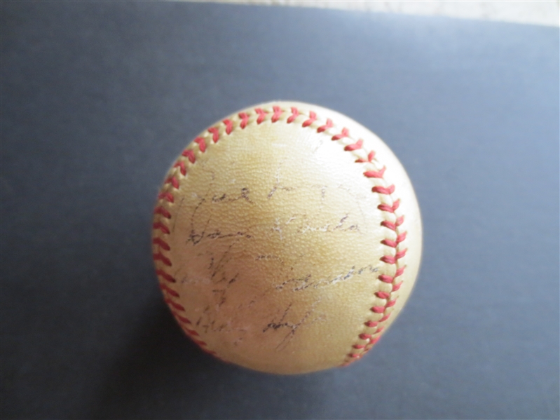 Autographed 1949 New York Giants Baseball with 19 signatures including Hank Thompson