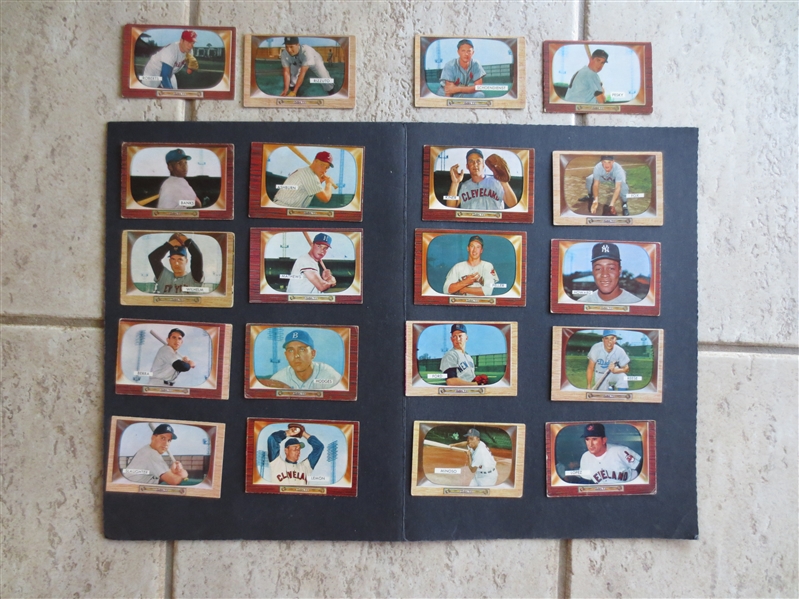 1955 Bowman Baseball Complete Set Minus 5 Cards: Mays, Mantle, Aaron, Kaline, and a common in affordable condition!