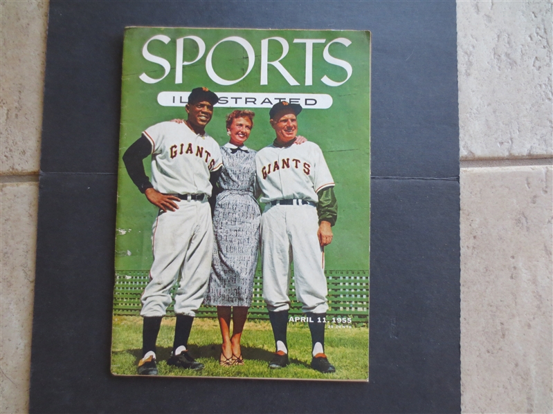1955 Sports Illustrated Issue with Insert Baseball Cards and Willie Mays Cover