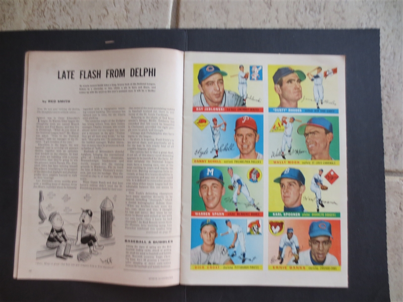 1955 Sports Illustrated Issue with Insert Baseball Cards and Willie Mays Cover
