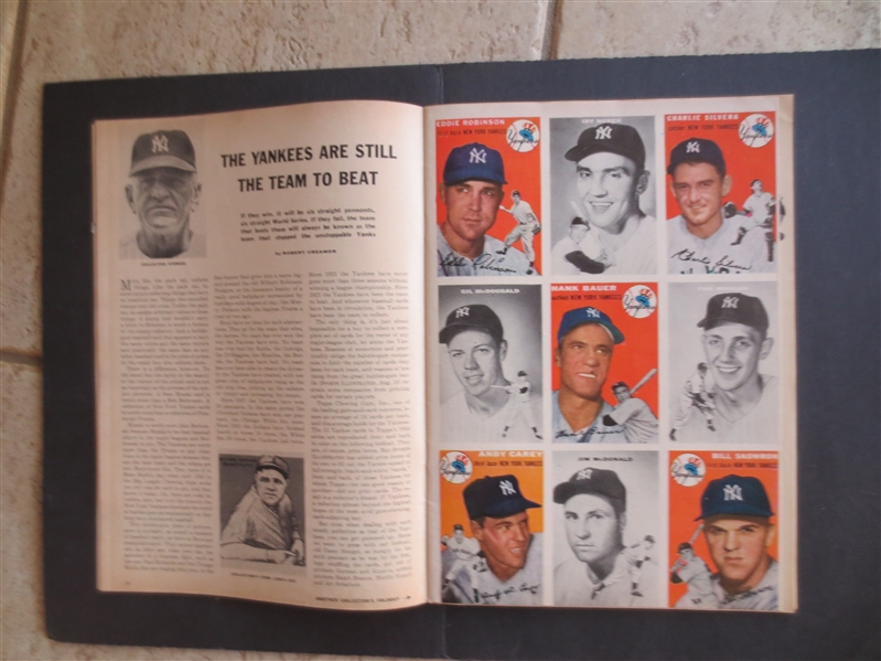 1954 2nd Issue Ever of Sports Illustrated with Baseball Cards Insert  Very nice shape!