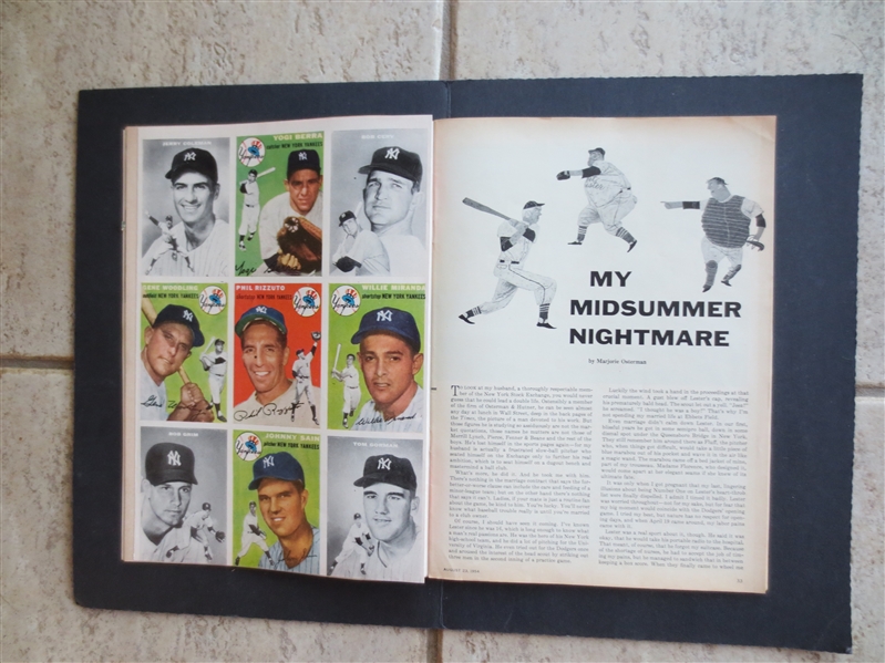 1954 2nd Issue Ever of Sports Illustrated with Baseball Cards Insert  Very nice shape!