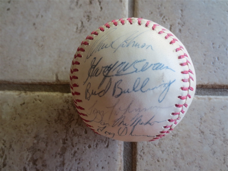 Autographed 1970's Minnesota Twins Baseball #3 with 22 Signatures including Smalley, Goltz, Zahn