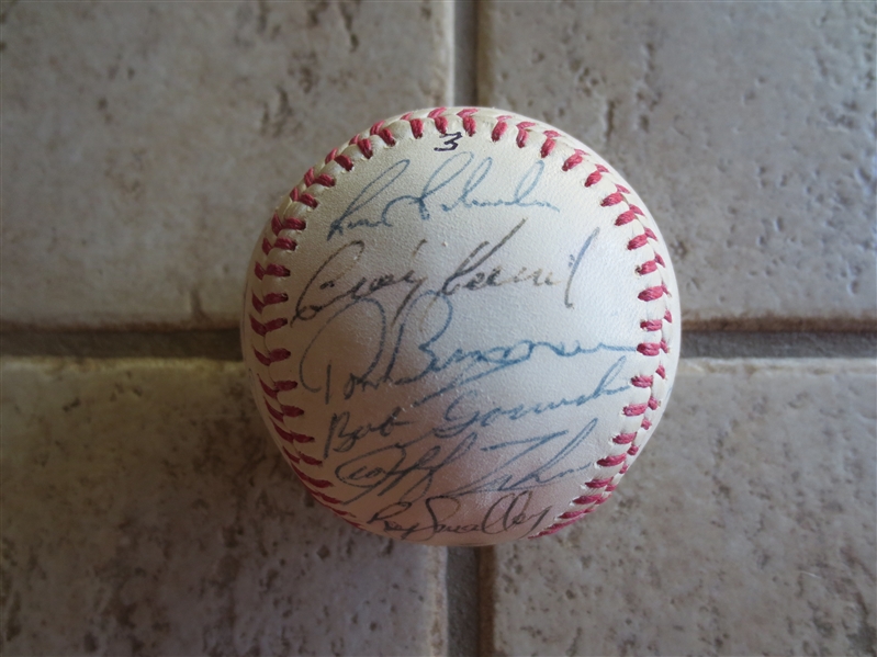 Autographed 1970's Minnesota Twins Baseball #3 with 22 Signatures including Smalley, Goltz, Zahn