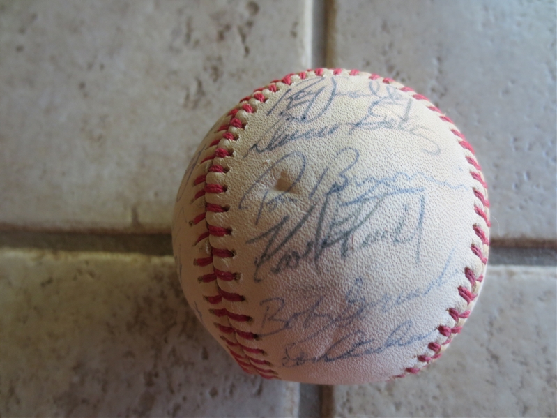 Autographed 1970's Minnesota Twins Baseball #5 with 23 signatures including Oliva, Aguirre, Smalley, Goltz