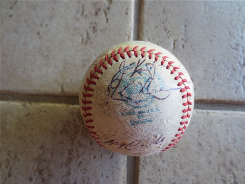 Autographed 1970's Minnesota Twins Baseball #1 with 27 Signatures including Killebrew, Oliva, Carew, Perry, Kaat