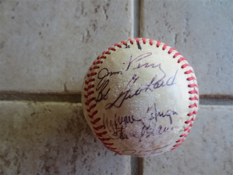 Autographed 1970's Minnesota Twins Baseball #1 with 27 Signatures including Killebrew, Oliva, Carew, Perry, Kaat