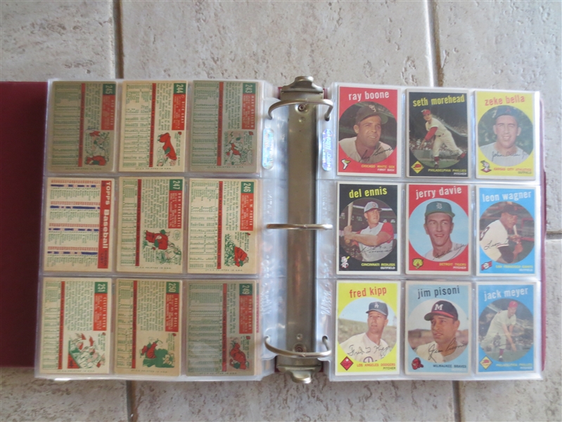 (457) different 1959 Topps Baseball Cards #1-506 with NO Hall of Famers---80% of the Complete Set!