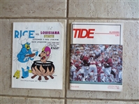 (2) 1972 and 1982 LSU Football Programs: vs. Rice and Alabama---both have tickets!