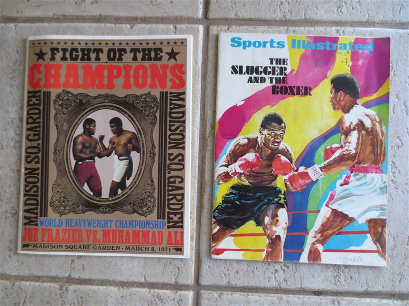 March 8, 1971 Joe Frazier vs. Muhammad Ali Boxing Program + March 1, 1971 Sports Illustrated with Ali/Frazier cover