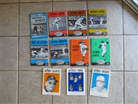 (11) different 1969-73 Houston Astros Scored Baseball Programs---some with ticket stubs