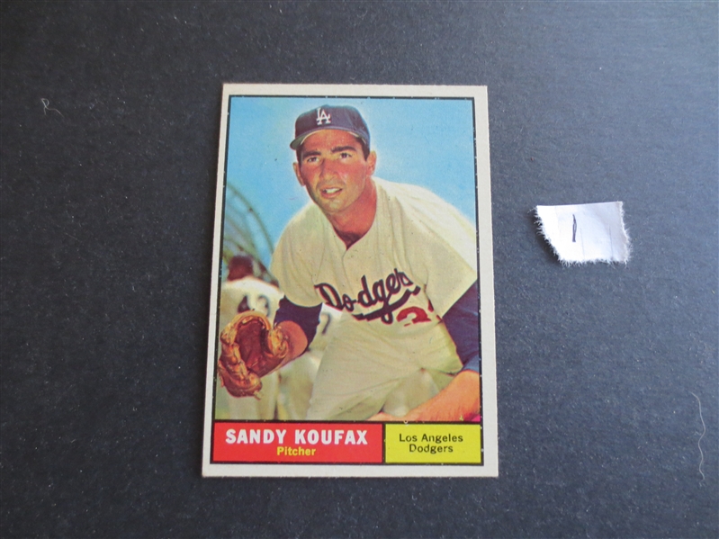 1961 Topps Sandy Koufax Baseball Card #344 in Great Shape!                           1
