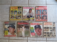 (7) different 1956 and 1957 Baseball Magazines All with Mickey Mantle Covers