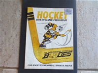 1978 Tucson Rustlers at Los Angeles Blades Pacific Hockey League Program and Ticket