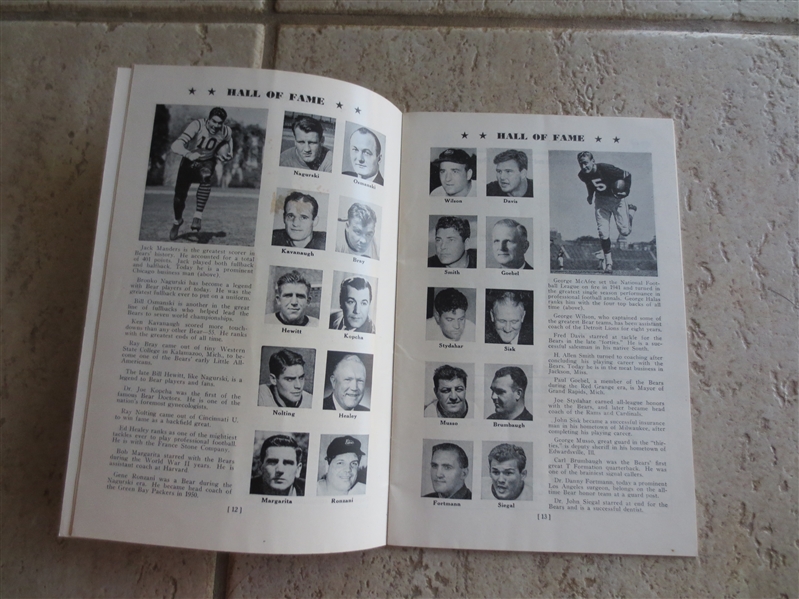 1956 Chicago Bears Football Media Guide Yearbook