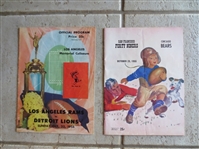 (2) different 1955 NFL Football Programs: 49ers vs. Bears and Rams vs. Lions