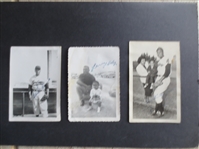 (3) different Autographed Larry Doby and Mike Garcia Baseball snapshots/postcard