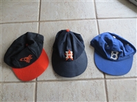 (3) different Vintage Baseball Caps: Brooklyn Dodgers, Baltimore Orioles, Houston Astros