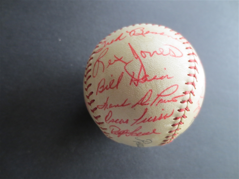 Autographed 1958 Louisville Colonels Team Signed Regulation League Baseball with 22 signatures including Willie Tasby 