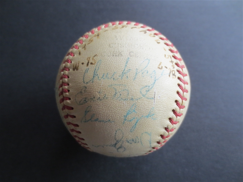 Autographed 1954 St. Paul Saints Team Signed Baseball with 20 Signatures including Bucha and Bessent