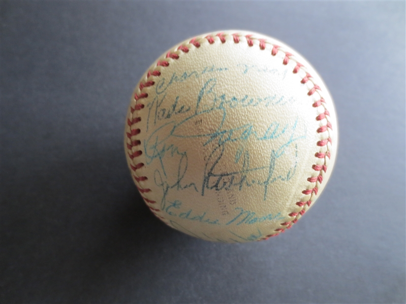 Autographed 1954 St. Paul Saints Team Signed Baseball with 20 Signatures including Bucha and Bessent
