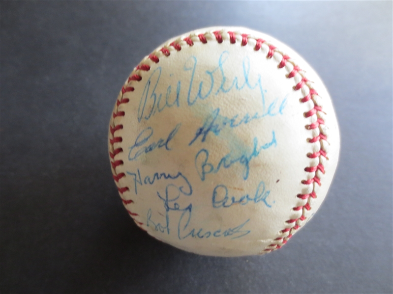Autographed 1950's-60's  PCL Pacific Coast League All-Stars Baseball with 17 Signatures including Dusty Rhodes