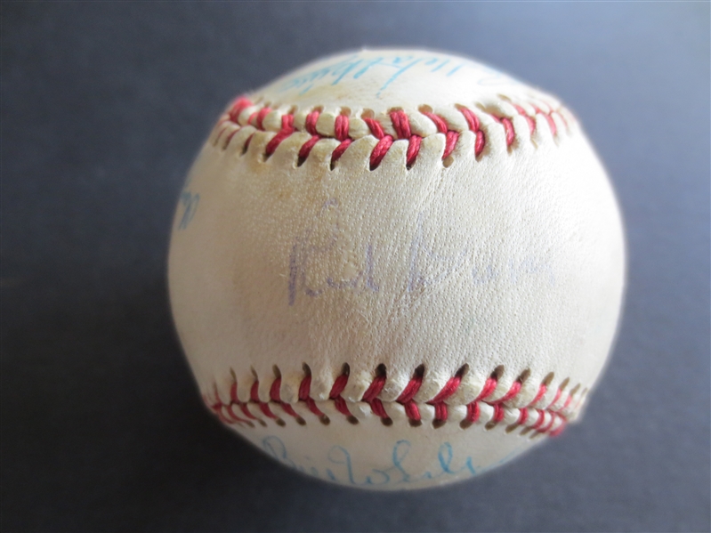 Autographed 1950's-60's  PCL Pacific Coast League All-Stars Baseball with 17 Signatures including Dusty Rhodes