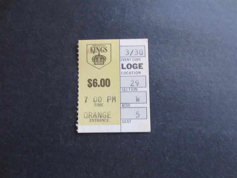 1969 Minnesota North Stars at Los Angeles Kings Ticket  2nd Year in NHL