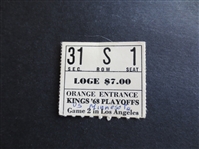 April 6, 1968 1st Year Hockey Playoff Ticket Minnesota North Stars at Los Angeles Kings
