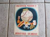 Autographed 1954 Portland at Los Angeles Angels PCL Program with 3 signatures