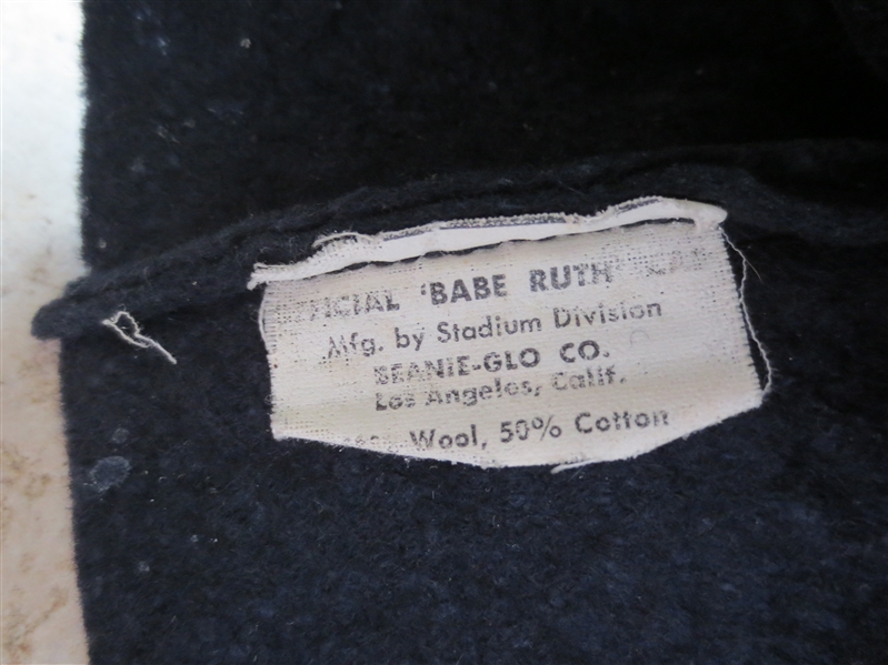 1930's (?) Babe Ruth Official Beanie made by Beanie-Glo of Los Angeles  NEAT!
