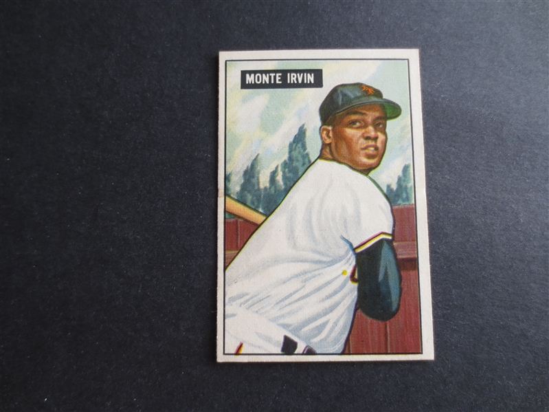 1951 Bowman Monte Irvin Baseball Card in Great Shape!  Hall of Famer!