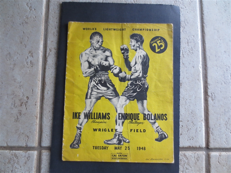 1948 World's Lightweight Championship Boxing Program Ike Williams vs. Enrique Bolanos