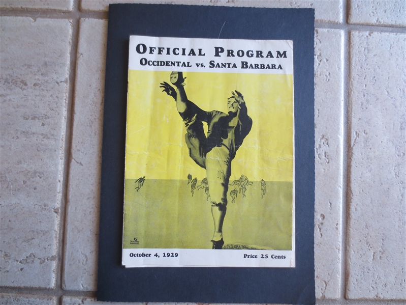 1929 Occidental vs. Santa Barbara College Football Program  RARE