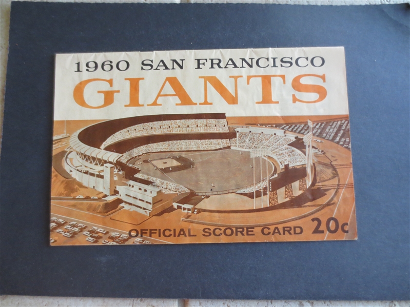 April 12, 1960 First Game Ever at Candlestick Park UNSCORED Baseball Program