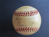 Autographed 1940 Cleveland Indians Team Signed Baseball with 22 Signatures including Feller, Boudreau, Keltner, Trosky, Sewell