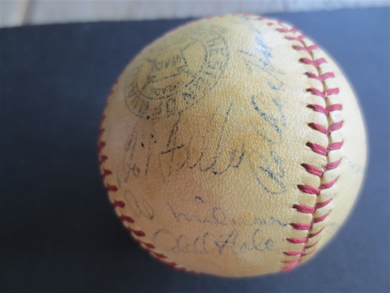 Autographed 1940 Cleveland Indians Team Signed Baseball with 22 Signatures including Feller, Boudreau, Keltner, Trosky, Sewell