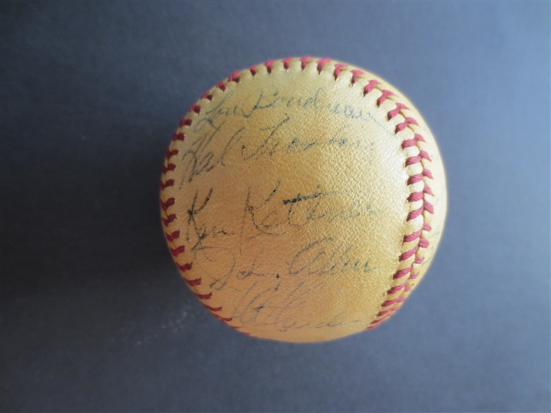 Autographed 1940 Cleveland Indians Team Signed Baseball with 22 Signatures including Feller, Boudreau, Keltner, Trosky, Sewell