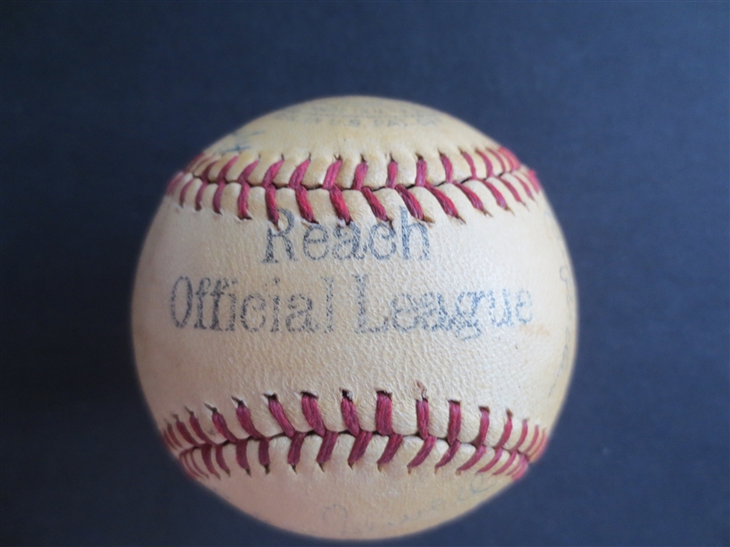 Autographed 1940 Cleveland Indians Team Signed Baseball with 22 Signatures including Feller, Boudreau, Keltner, Trosky, Sewell