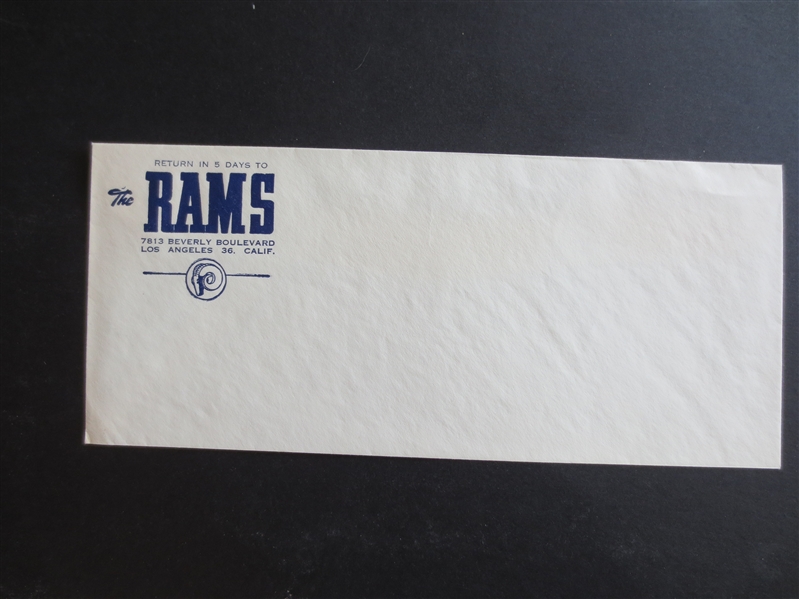 1950's-60's Los Angeles Rams Football Envelope