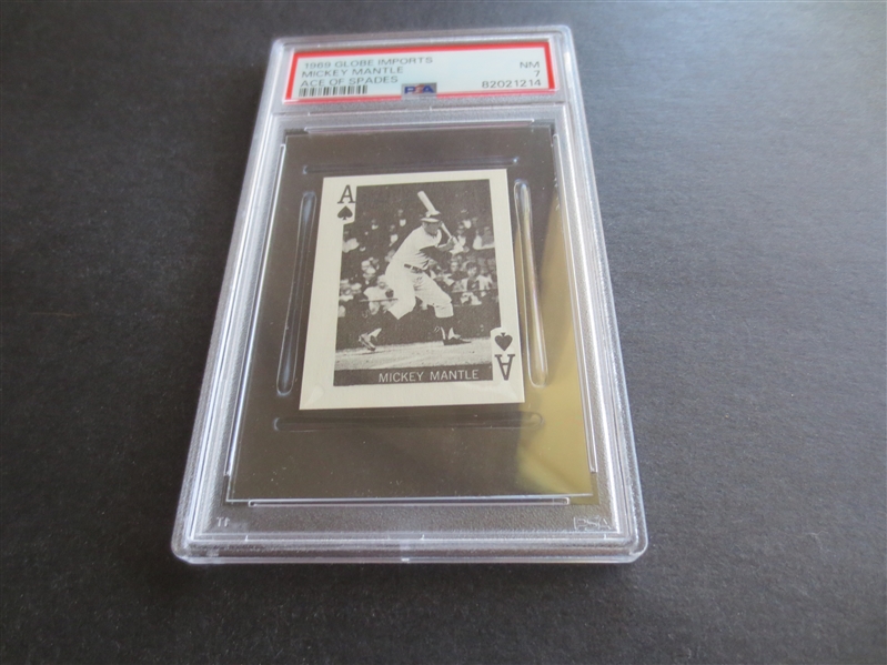 1969 Globe Imports Mickey Mantle Ace of Spades PSA 7 NMT Baseball Card 