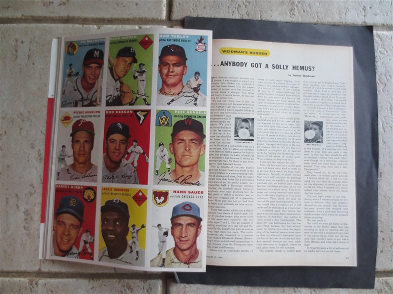 1954 1st Issue Ever of Sports Illustrated with Card Insert BEAUTIFUL Condition!