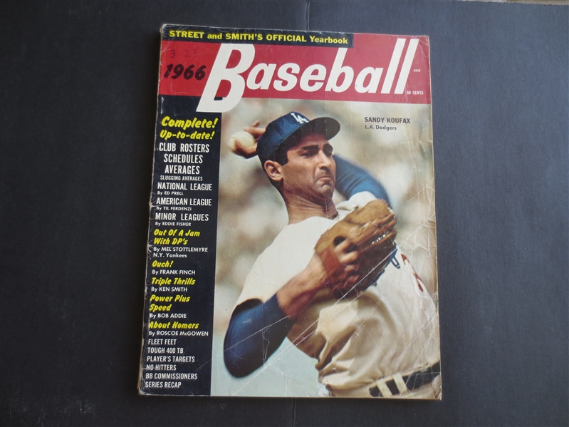 1966 Street and Smith's Baseball Yearbook with Sandy Koufax on the cover!