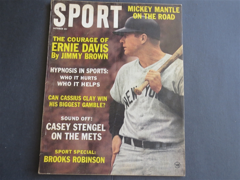 October 1963 Sport Magazine with Mickey Mantle cover and NO Mailing Label