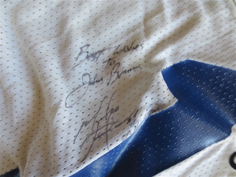 Autographed Mike Lansford 1980's Los Angeles Rams Game Used Worn Football Jersey #1