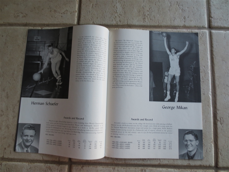 1950 Minneapolis Lakers World Champions Yearbook with George Mikan in very nice shape!