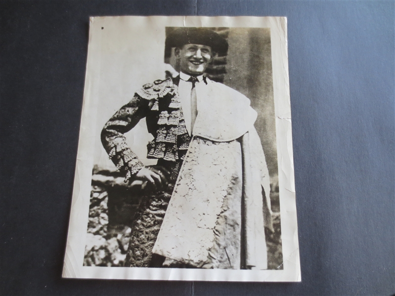 Sidney Franklin Type 1 Bull Fighting Wire Photo---early Jewish Bull Fighter