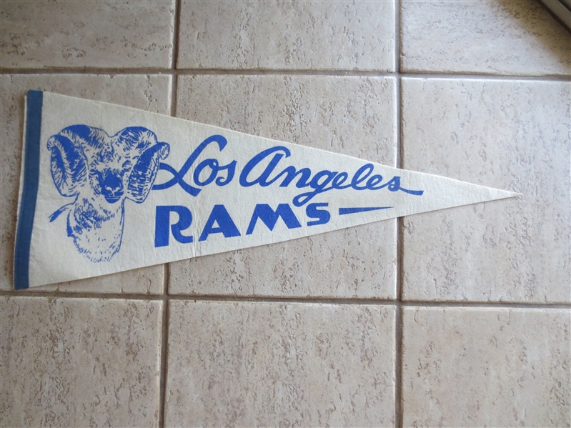 1950's-60's Los Angeles Rams Full Size Football Pennant in very nice shape!   29